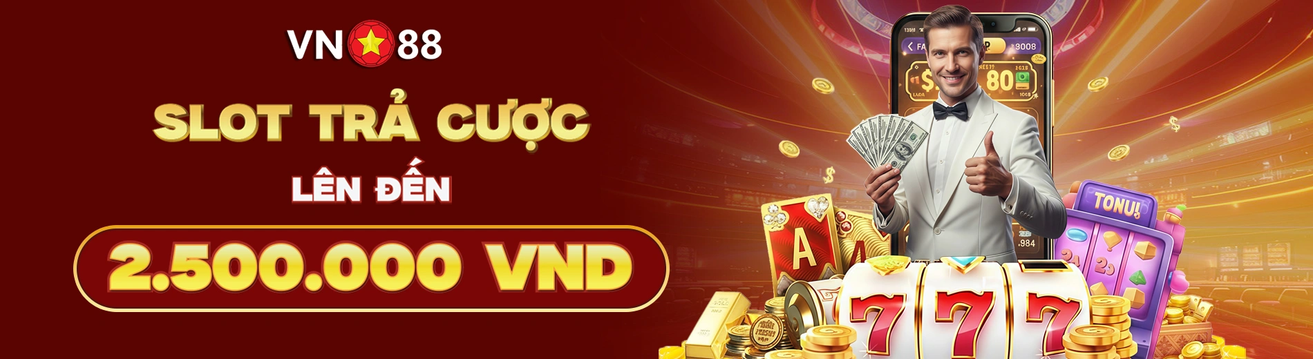 Banner giới thiệu VN88 về casino, cá cược online và giải trí trực tuyến